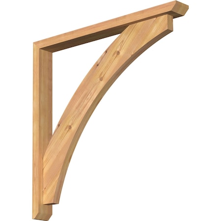 Thorton Slat Smooth Bracket W/ Offset Brace, Western Red Cedar, 3 1/2W X 32D X 32H